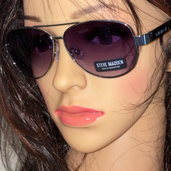 STEVE MADDEN Mariner Sunglasses In Silver Black 57-12-130 100% UV Protection - Picture 2 of 12